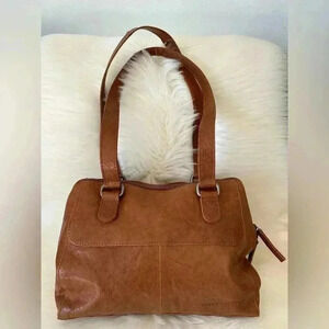 Anthropologie Spikes & Sparrow Shoulder Bag Purse Brown Leather